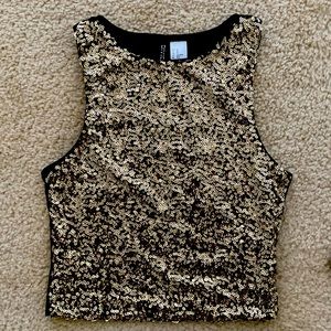 Gold Sequin crop top